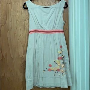 Matty m beige a-line sleeves dress